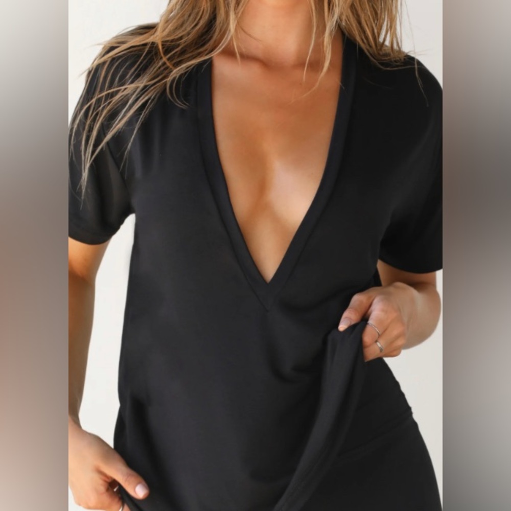 Joah Brown Plunge V-Neck T